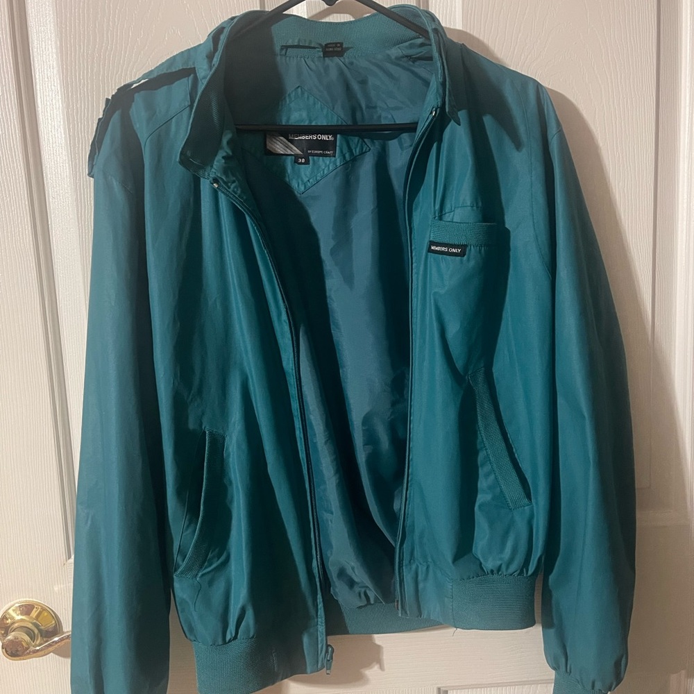 Members Only Green Bomber Jacket Lightweight Casual